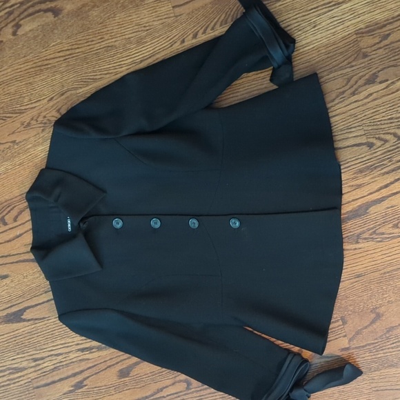 Giorgio Armani Italian Black Wool Blend Old Money Jacket W/ Silk Trim Sz 12 - Picture 6 of 11
